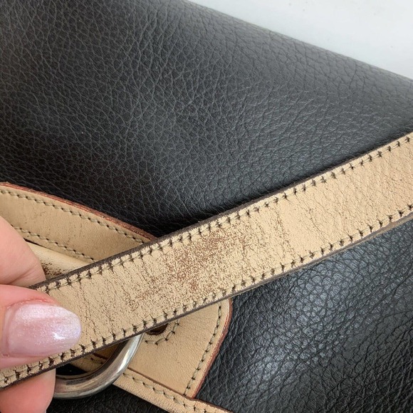 Dooney Bourke Purse Vintage Womens Black Leather Adjustable Strap Bag - Picture 8 of 9